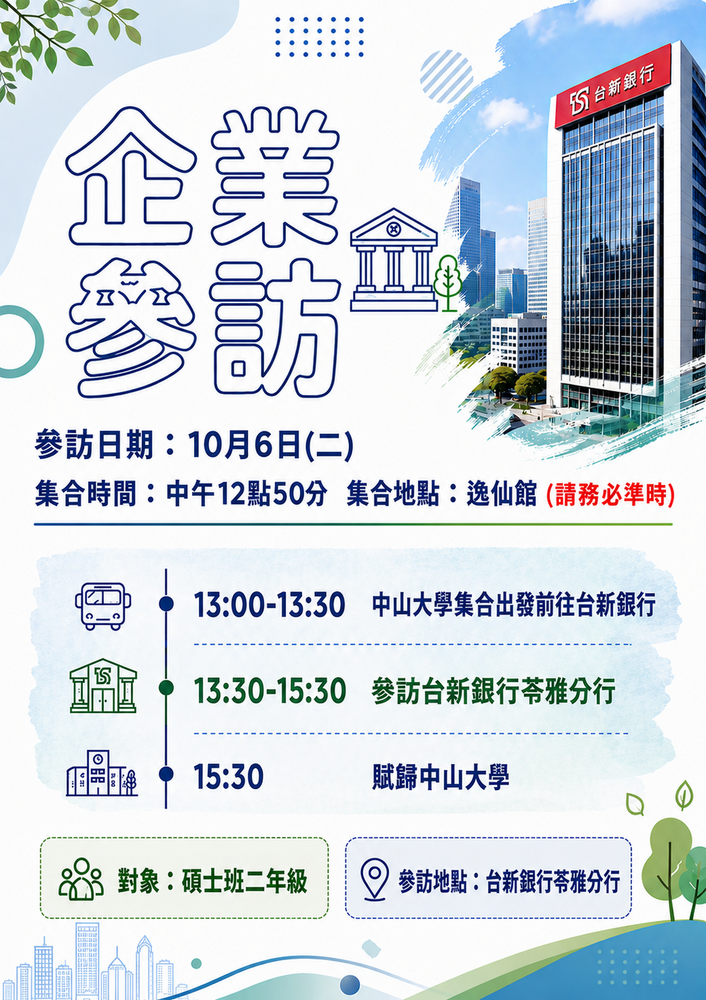 2026.10.06 企業參訪-台新銀行苓雅分行圖片